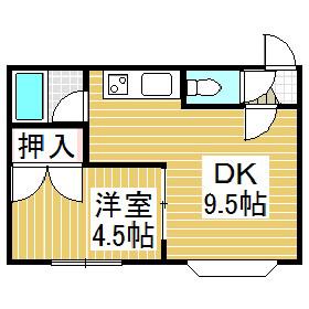 アドリアーナ(1DK/2階)の間取り写真