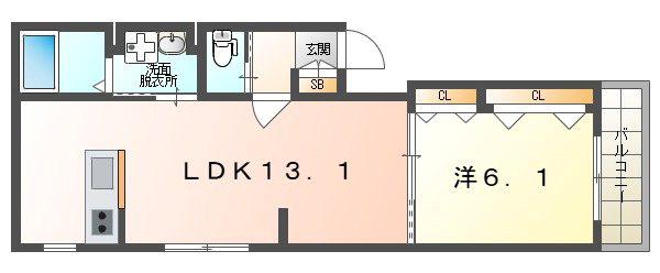 CIEL COURT(1LDK/1階)の間取り写真