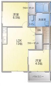 LA VIE舞阪(1LDK/2階)の間取り写真