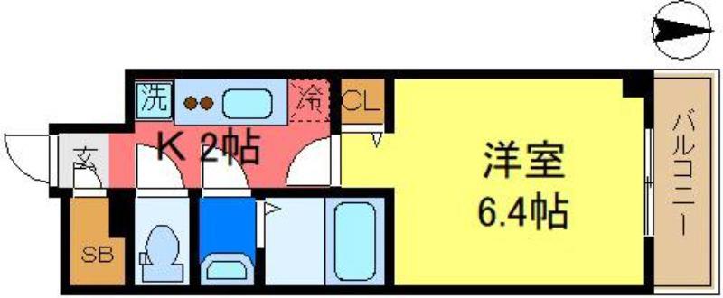 THE PASEO新小岩II(1K/8階)の間取り写真