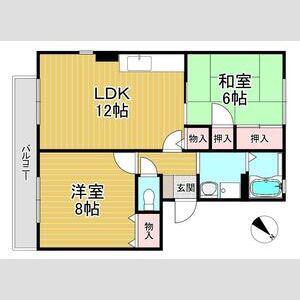 フォンテーヌII(2LDK/1階)の間取り写真