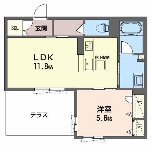 メゾン ド ラフィネ(1LDK/2階)の間取り写真