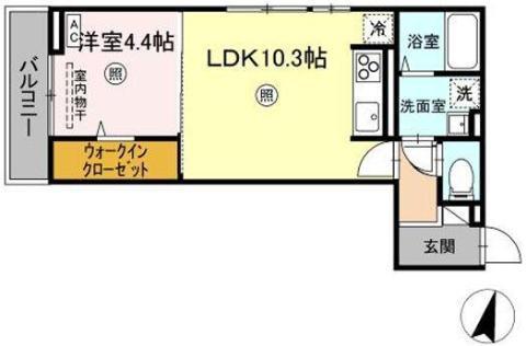 D-RESIDENCE明治中央(1LDK/3階)の間取り写真