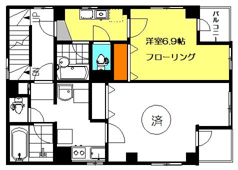 アトラスカネコ(1K/2階)の間取り写真