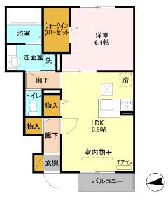 ILCUORE(1LDK/1階)の間取り写真