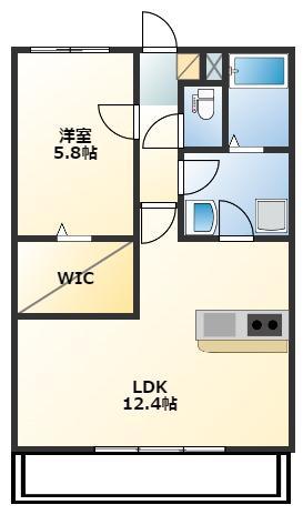 LIEN SAUT(1LDK/2階)の間取り写真