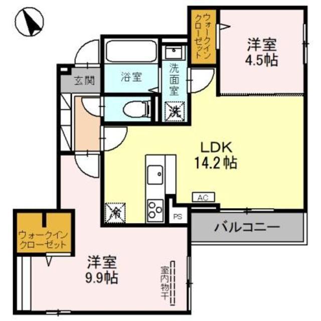 エトワールK(2LDK/2階)の間取り写真