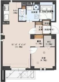 グランシェイド二番町(1LDK/1階)の間取り写真
