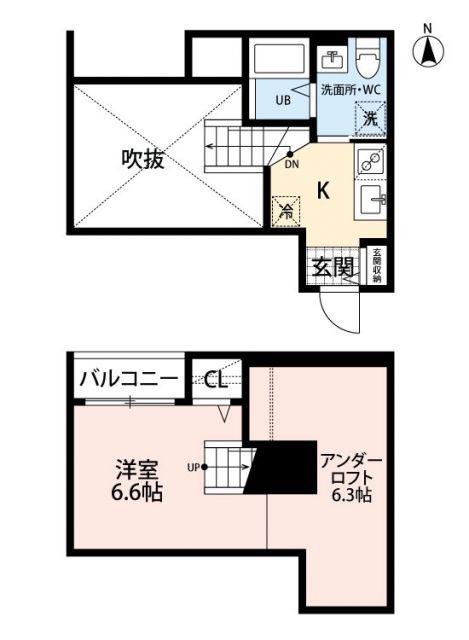 NS坪井(ワンルーム/2階)の間取り写真