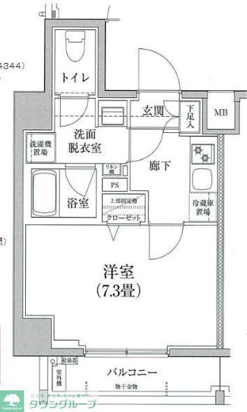 アイルカナーレ門前仲町(1K/3階)の間取り写真