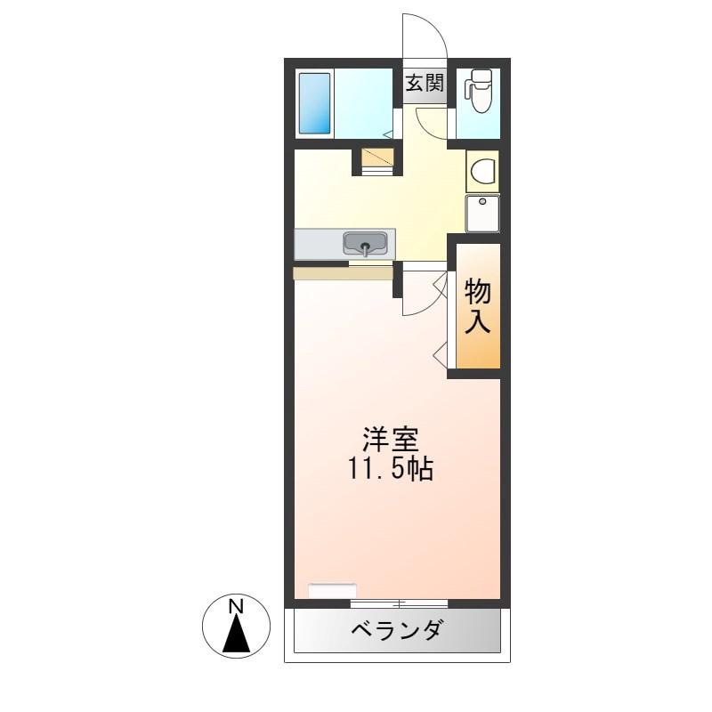 アバンティ(1K/4階)の間取り写真