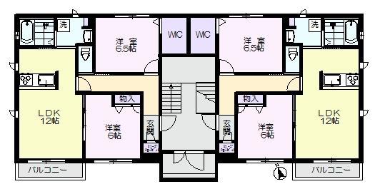 学園の森2LDKグランフォレスタ(2LDK/2階)の間取り写真