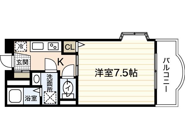 ソフィアコートリバーサイド天満(1K/4階)の間取り写真