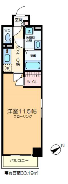 MO-Ⅰ(1K/4階)の間取り写真
