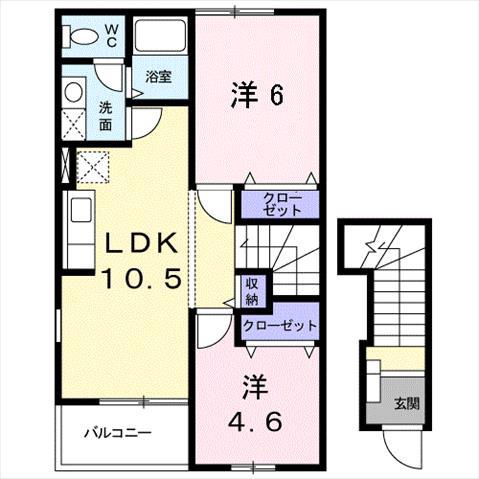 リバ-サイドT・J(2LDK/2階)の間取り写真