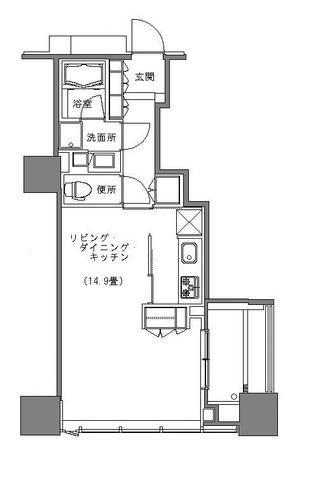 シティタワー池袋ウエストゲート(1K/3階)の間取り写真