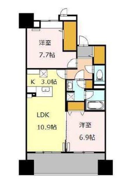 ロイヤルパークスシーサー南千住(2LDK/2階)の間取り写真