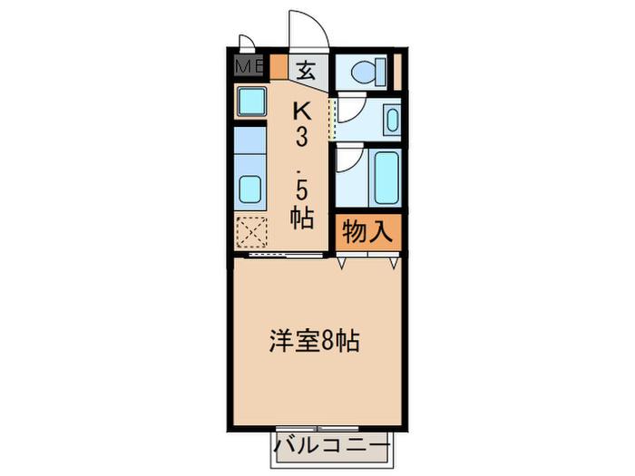 サープラスワン徳重(1K/2階)の間取り写真