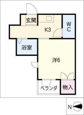 パークサイド江向(1K/2階)の間取り写真