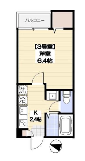 DONA北千住(1K/2階)の間取り写真