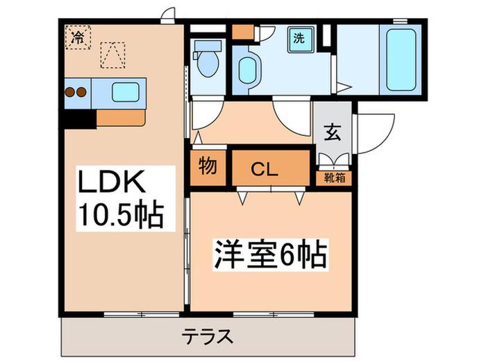 シャルマント(1LDK/1階)の間取り写真