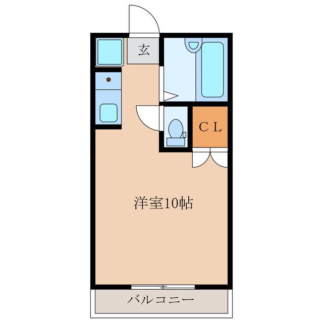 プライム宇部II(ワンルーム/1階)の間取り写真