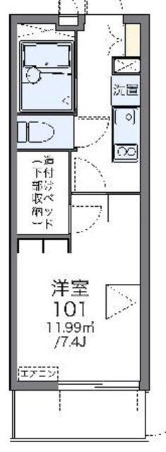 レオパレスサン グロアール(1K/3階)の間取り写真
