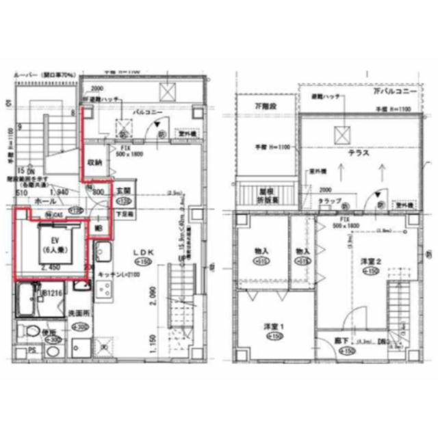 グレースメゾン谷町6(2LDK/7階)の間取り写真