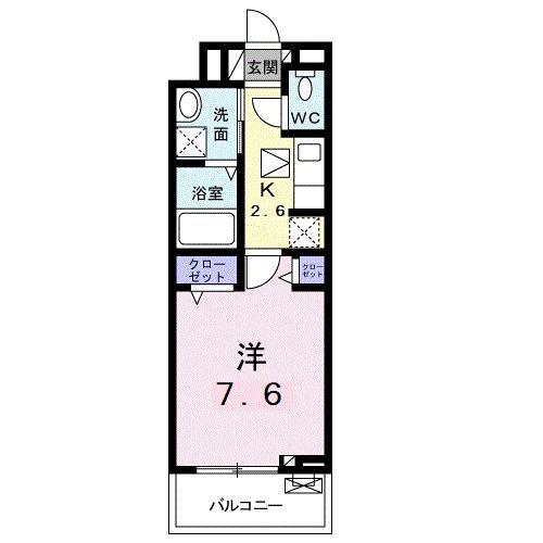 グラナティス(1K/1階)の間取り写真