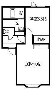 グラディアII(1LDK/2階)の間取り写真