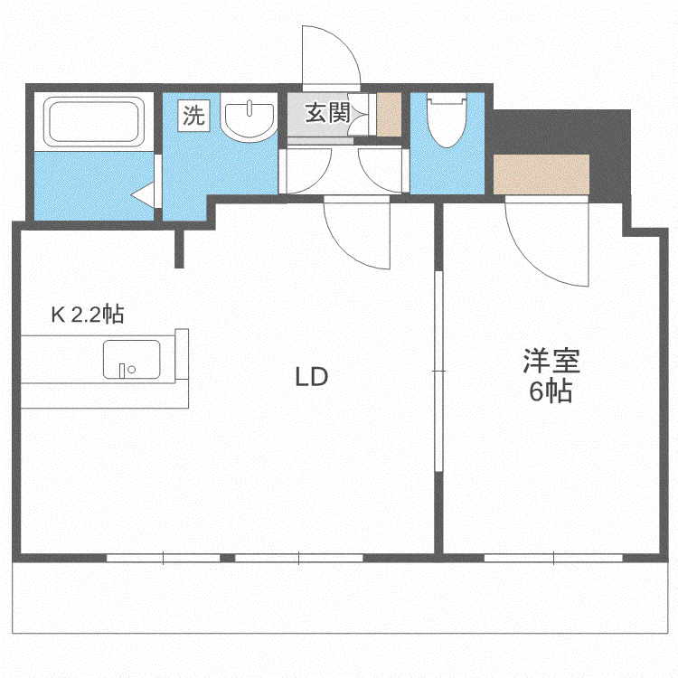 アルバ桑園(1LDK/7階)の間取り写真