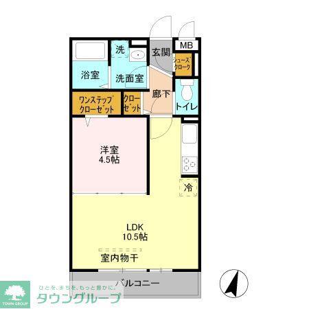 アンクレージュ II(1LDK/2階)の間取り写真