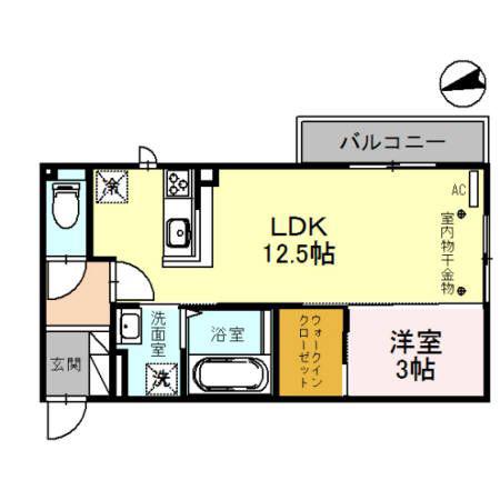 セリリアII(1LDK/2階)の間取り写真