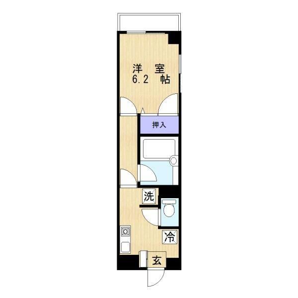 エルミタージュIII(1K/4階)の間取り写真