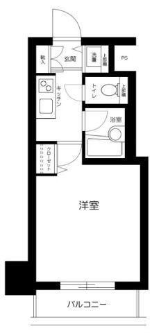 スカイコート芝壱番館(1K/4階)の間取り写真