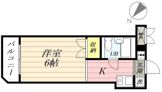 アーバンヒルズ西八王子第2(ワンルーム/1階)の間取り写真