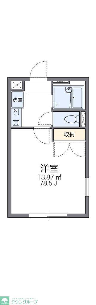 レオパレスMITA(1K/1階)の間取り写真