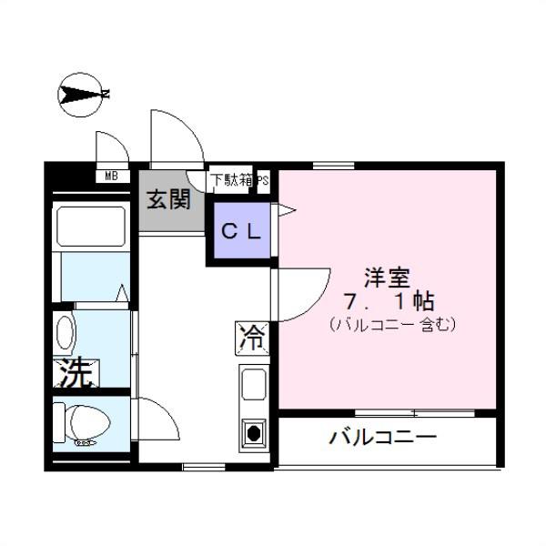 コスモ21(1K/1階)の間取り写真