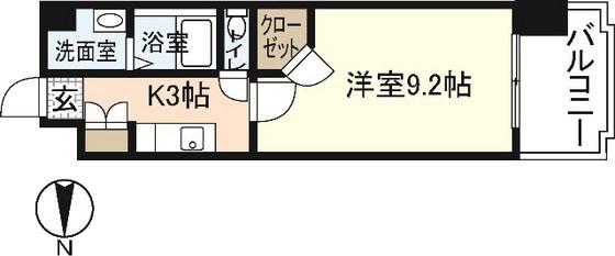 シルキーレジデンス横川(1K/13階)の間取り写真
