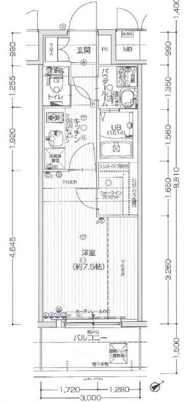 エスプレイスOSAKAベイシティ(1K/10階)の間取り写真