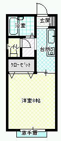 ディアス荒巻 F・G棟(1K/2階)の間取り写真