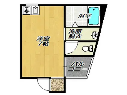 ラピス萱島(ワンルーム/3階)の間取り写真