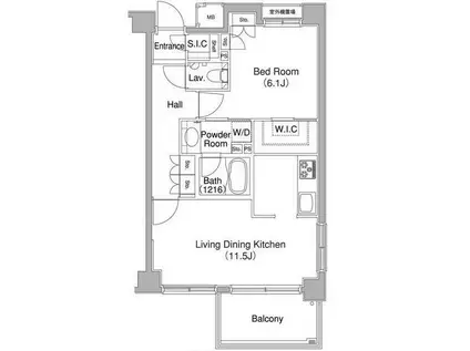 コンフォリア西早稲田(1LDK/4階)の間取り写真