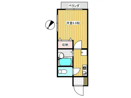 学芸大フラット(1K/2階)の間取り写真