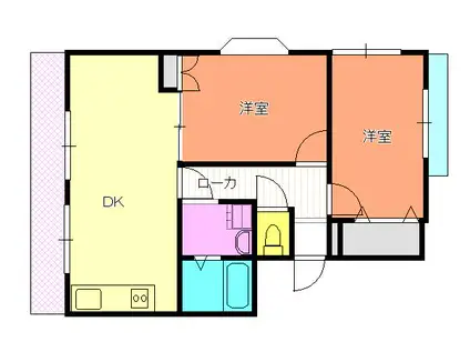 ガーデンヒル愛(2LDK/2階)の間取り写真