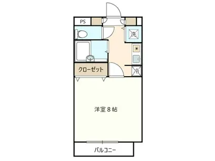 プリティ・ヴィラ(1K/4階)の間取り写真