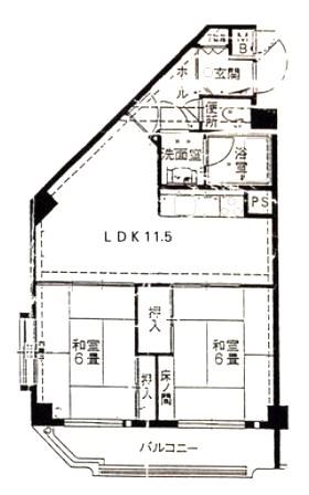 クレドール垂水II(2LDK/2階)の間取り写真