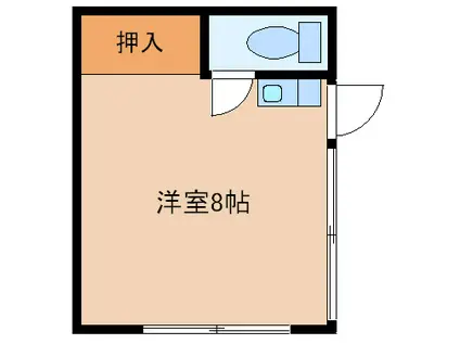 茂木荘(ワンルーム/1階)の間取り写真