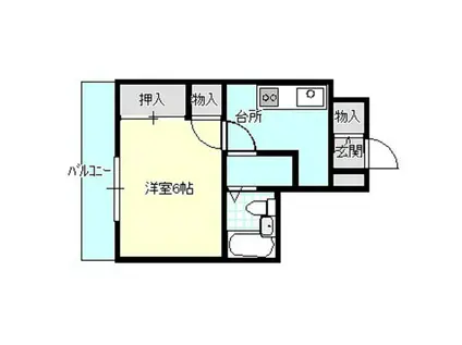 ながをビル(1K/2階)の間取り写真