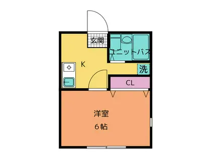オーシャンブライト(1K/1階)の間取り写真
